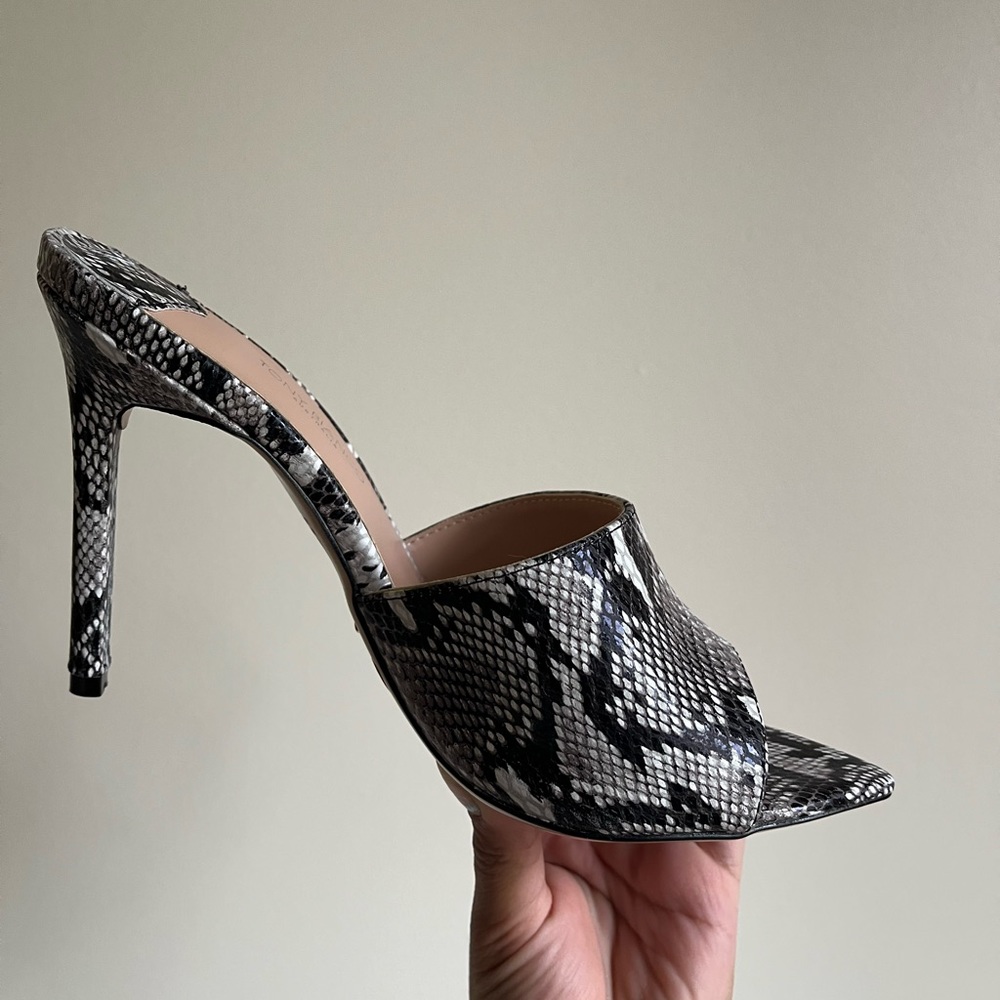 Tony Bianco snake print heels